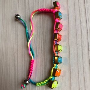 Neon rainbow jeweled bracelet from Spain!